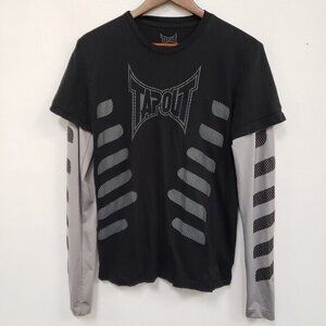 Tapout Mens Y2K Twofer MMA Shirt Size M Black Punk Skater Goth Athleisure Casual